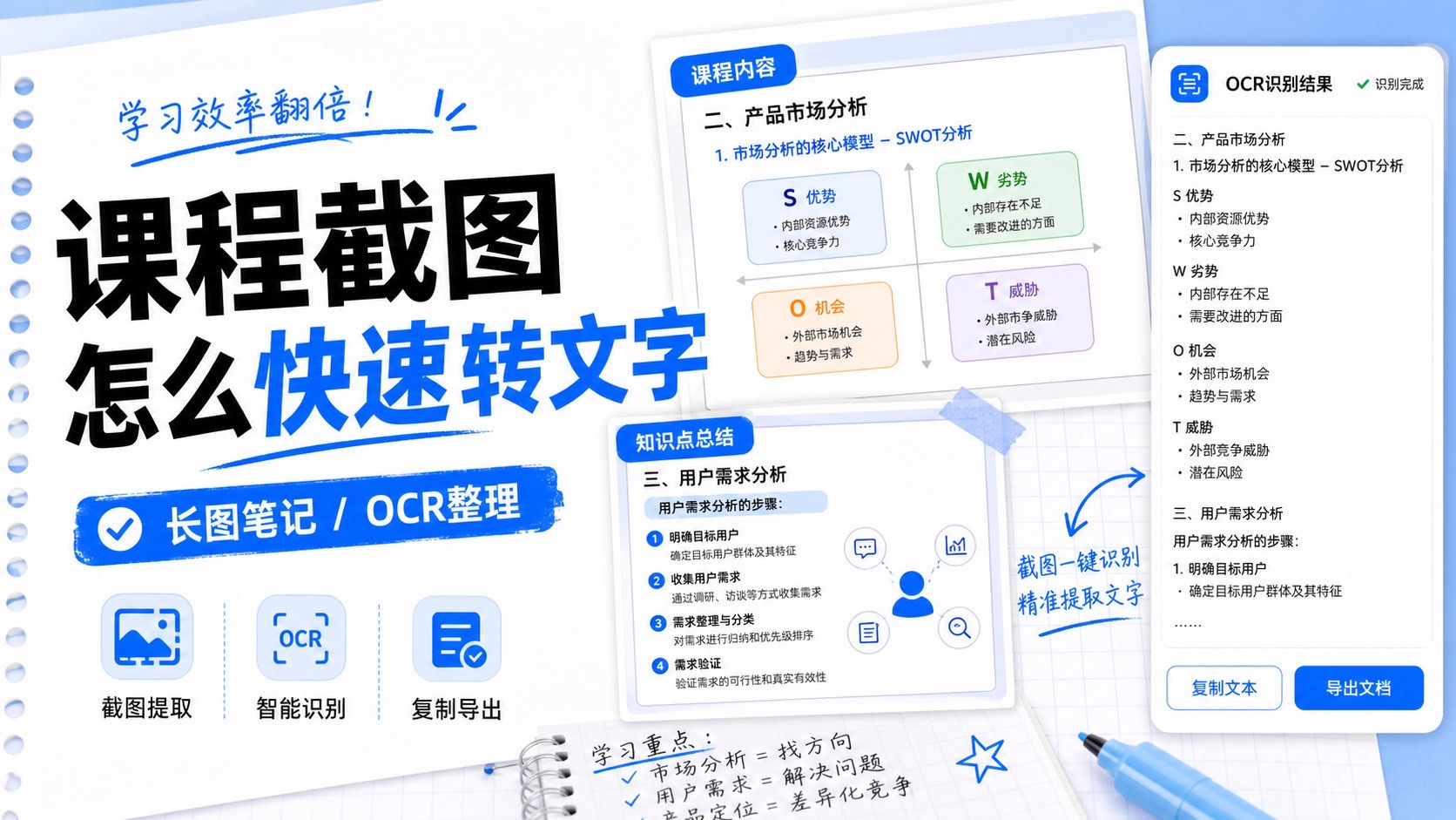 课程截图怎么快速转文字？长图笔记别再手动抄