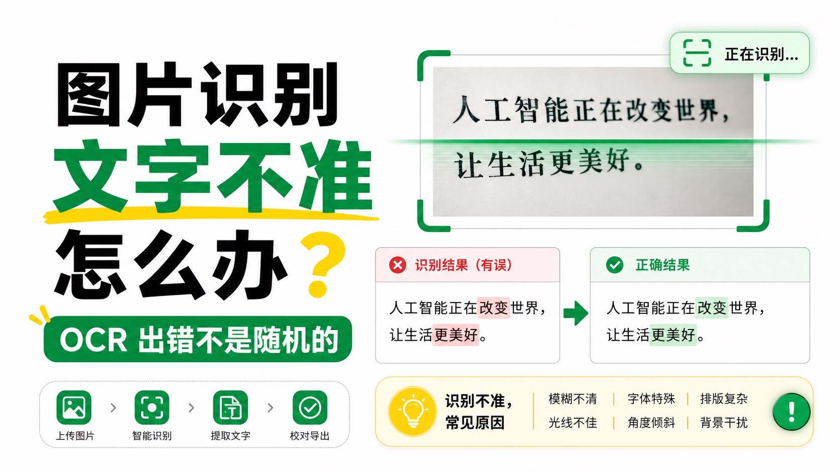 图片识别文字不准怎么办?OCR 出错大多不是随机的